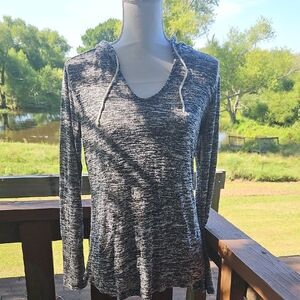 No Boundaries Black and White Knit Hoodie